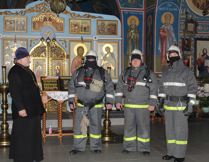 Пожарные учения в храме в честь Рождества Пресвятой Богородицы с. Гордеевки