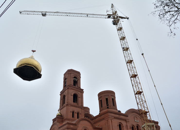 Чин освящения купольного креста и купола нового Богоявленского кафедрального собора в г. Клинцы