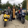 Благословение унечских мотоциклистов перед отбытием в Севастополь на международное байк-шоу, посвященное 75-летию Великой Победы